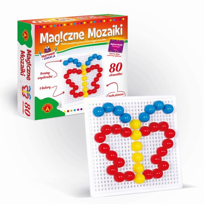 Magiczne Mozaiki 80 Alexander – plansza i 80 kolorowych wpinek.