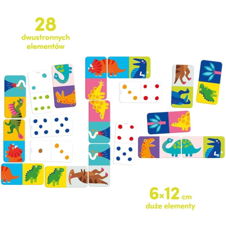 kolorowe domino z dinozaurami CzuCzu
