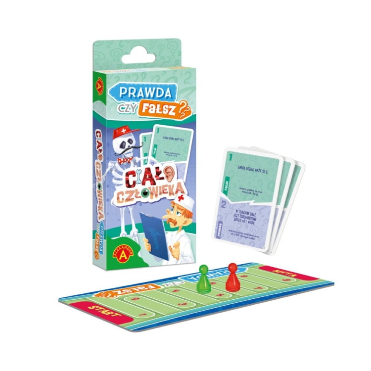 Plansza i akcesoria z zestawu Prawda czy fałsz? Ciało człowieka.