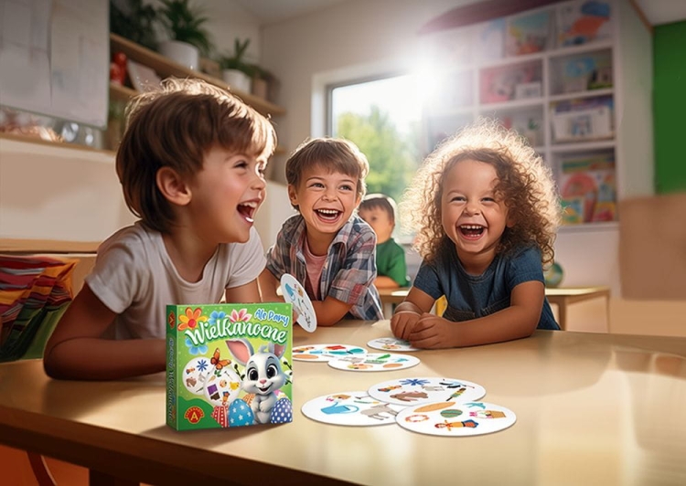 Dzieci grające w Ale Pary – Wielkanoc, zabawa dla całej rodziny.