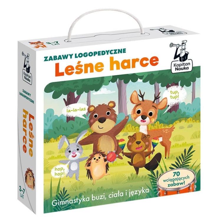 Zabawy logopedyczne Leśne harce Kapitan Nauka ćwiczenia mowy dla dzieci 3+