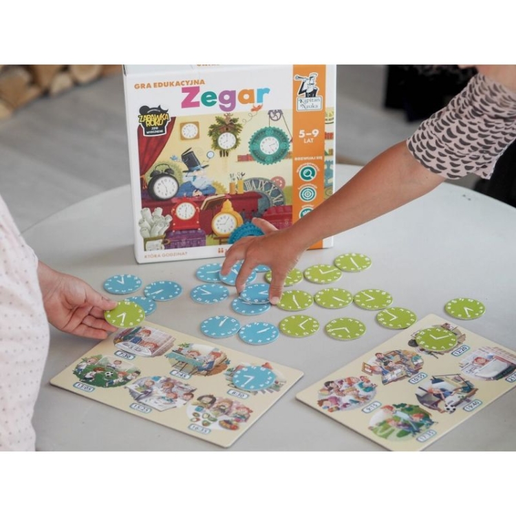 Kapitan Nauka Zegar edukacyjna zabawa poznawanie czasu dla dzieci 5+