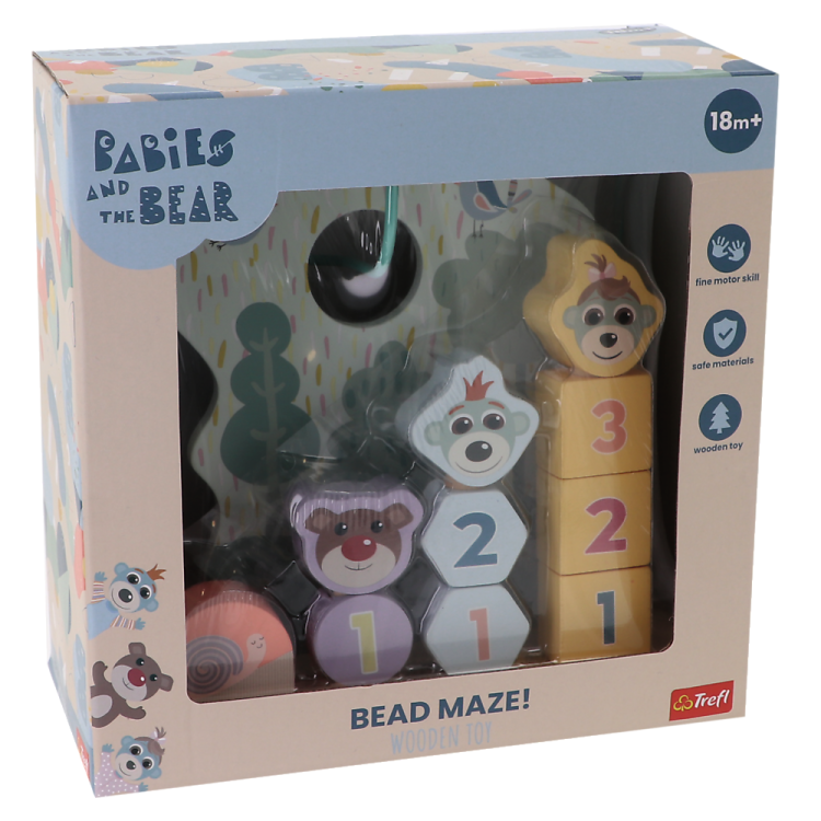 61823 zabawka sensoryczna labirynt bobaski i mis pudełko front