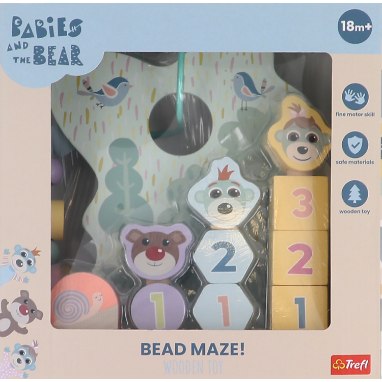 61823 zabawka sensoryczna labirynt bobaski i mis pudełko tył