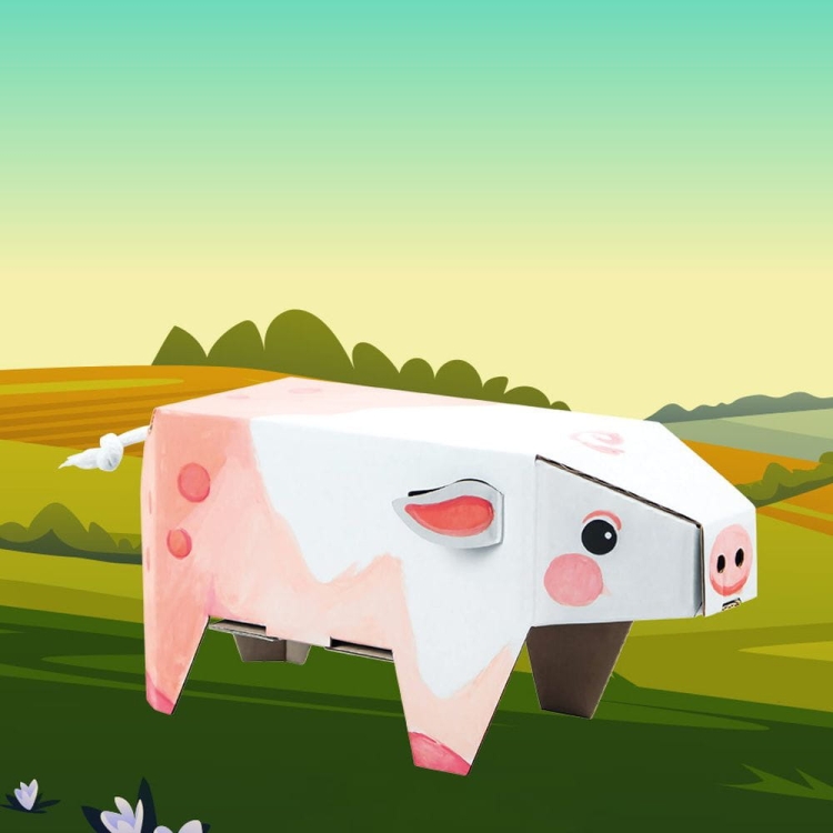 kreatywny zestaw kartonowych zwierzątek