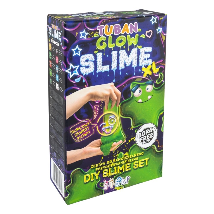 Zestaw DIY Slime świecący w ciemności XL TUBAN opakowanie