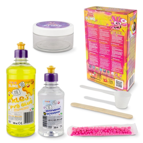 Zawartość zestawu Slime DIY Magic Pink XL TUBAN