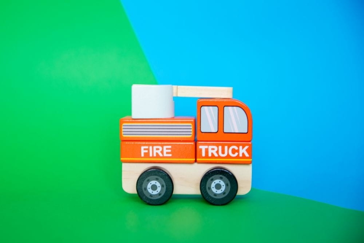 straż pożarna klocki drewniane