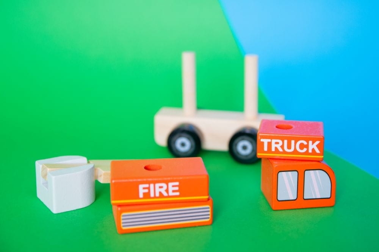 straż pożarna z klocków