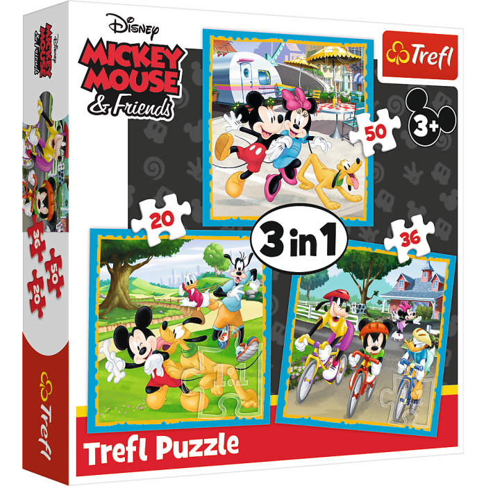 puzzle 3w1 myszka miki i przyjaciele