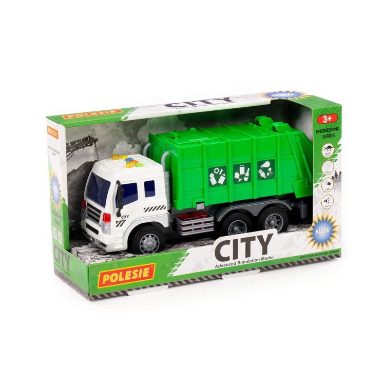 Śmieciarka zielona CITY 32cm Światło / Dźwięk - Polesie