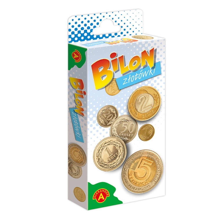 Złotówki Bilon Alexander – zestaw edukacyjnych monet plastikowych.