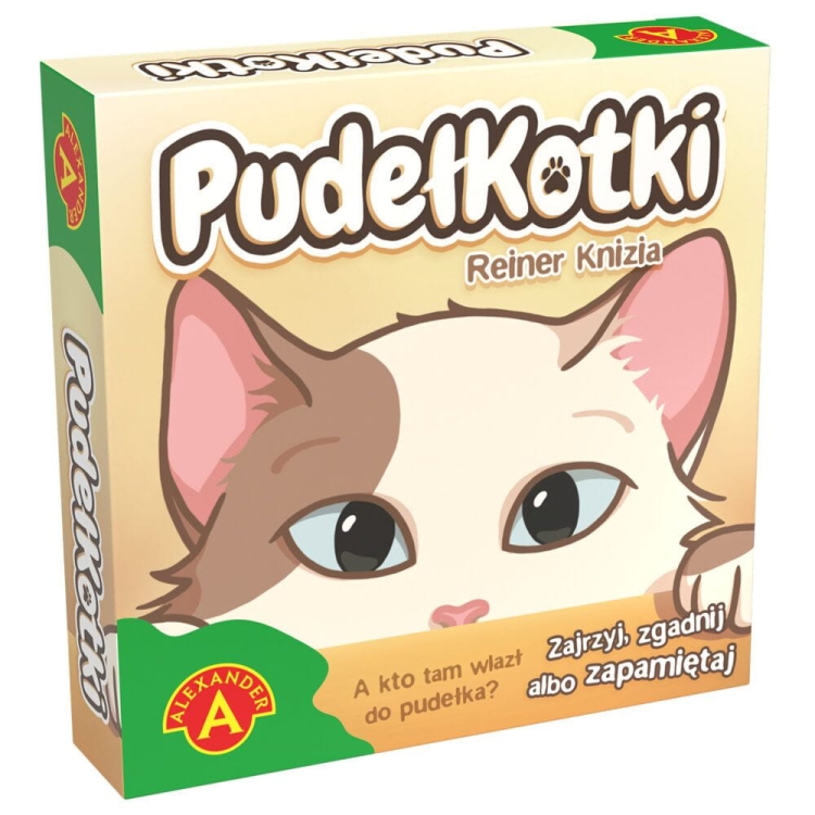 Kieszonkowa Gra Rodzinna PudełKotki – pudełko i elementy gry planszowej.