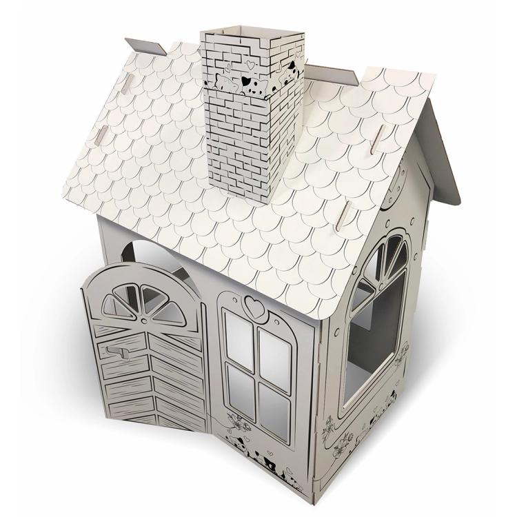 Domek z tektury do składania i malowania XXL zabawka dla dzieci