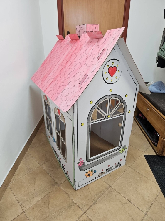 Kreatywna zabawka do kolorowania domek z kartonu dla dzieci XXL