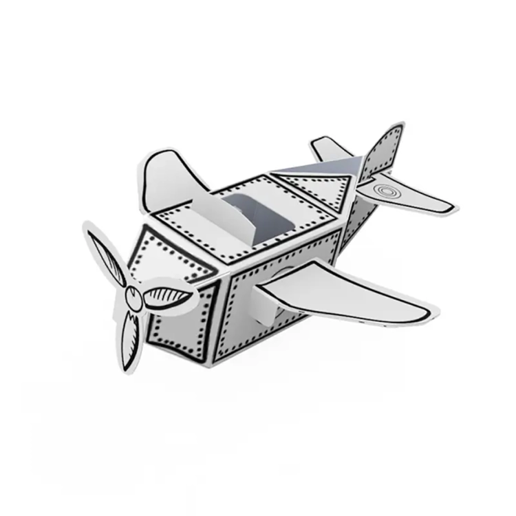 Samolot z tektury do składania i malowania dla dzieci