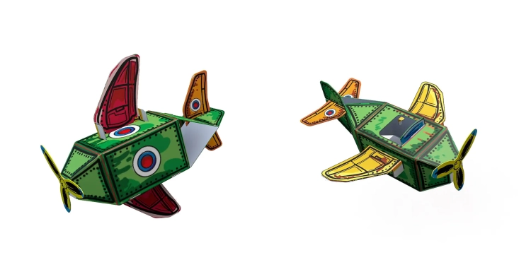 Tekturowy model samolotu dla dzieci