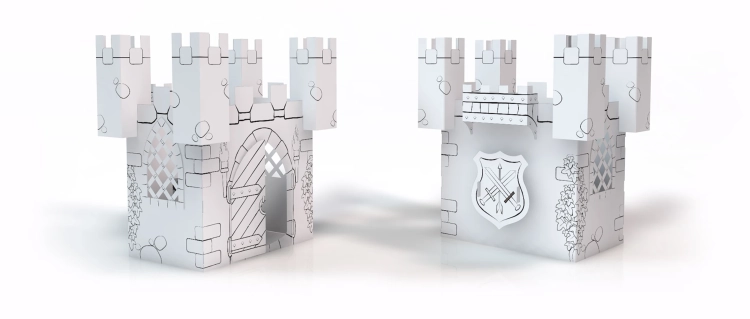 "Zamek z papieru do składania i malowania, kreatywna i bezpieczna zabawka dla dzieci