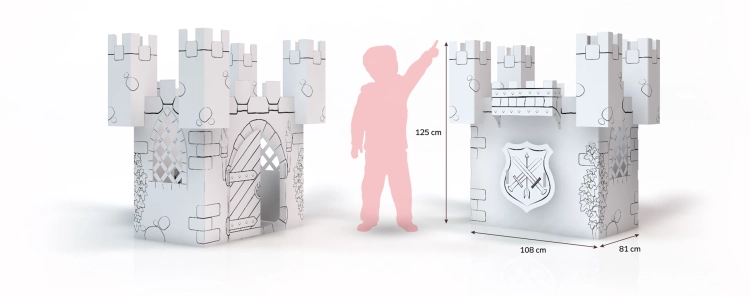 Zamek z tektury, ekologiczna i kreatywna zabawka dla dzieci do malowania i składania