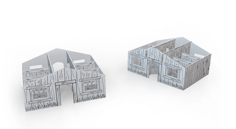 Stajnia dla koni z kartonu - ekologiczna zabawka do malowania