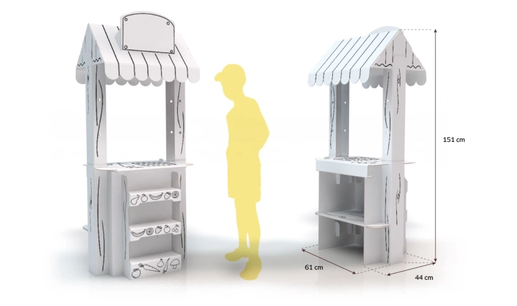 Zabawka z kartonu do zabawy w sklep