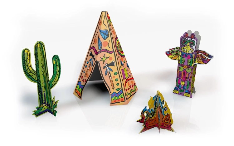 Wigwam dla dzieci do składania i kolorowania