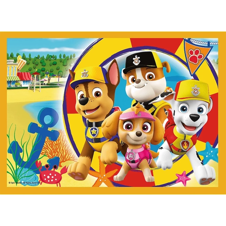 Puzzle 4w1 Wakacyjny Psi Patrol firmy Trefl dla dzieci 4+