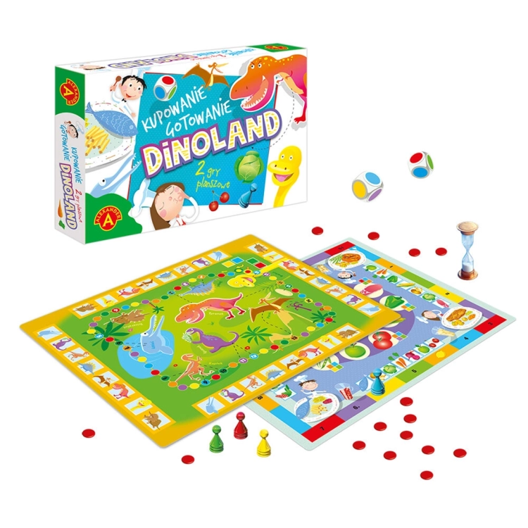 Gra planszowa dla dzieci - kupowanie gotowanie - Dinoland Alexander