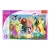 Opakowanie puzzli Trefl z serii Disney Princess, zawierające ilustrację księżniczek Disneya, takich jak Mulan, Bella, Aurora i inne, na tle kwitnącego ogrodu. Puzzle składają się ze 100 elementów i są odpowiednie dla dzieci od 5 roku życia.