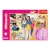Opakowanie puzzli Trefl Brokatowa Barbie, ukazujące różnorodne postacie lalek Barbie w otoczeniu brokatowej, różowej ramki. Puzzle zawierają 100 elementów i są przeznaczone dla dzieci od 5 lat.