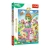 Opakowanie puzzli Trefl z serii Glitter Brokatowe Trefliki, przedstawiające postać z bajki Trefliki w cukierkowej krainie z jednorożcem i kolorowymi słodyczami. Puzzle składają się ze 100 elementów i są przeznaczone dla dzieci od 5 roku życia.