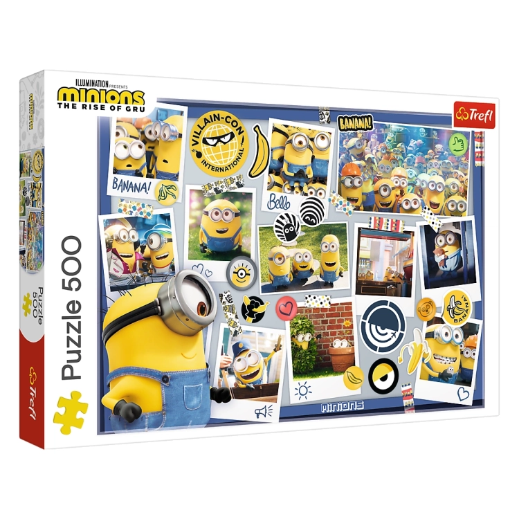 Drewniane puzzle Trefl 50 elementów, przedstawiające Minionka na rolkach, dla dzieci 5+.