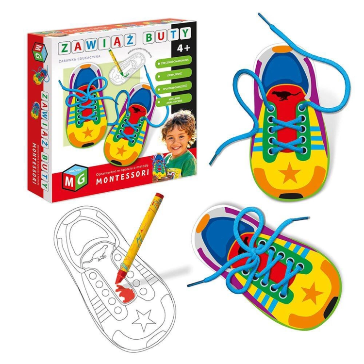 Tekturowe plansze butów Montessori