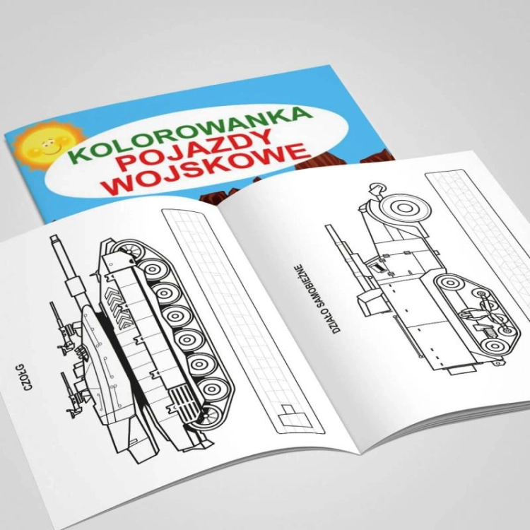 Ilustracja czołgu w kolorowance wojskowej