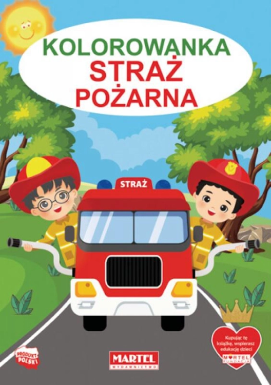 Ilustracja akcji ratunkowej w kolorowance Straż Pożarna