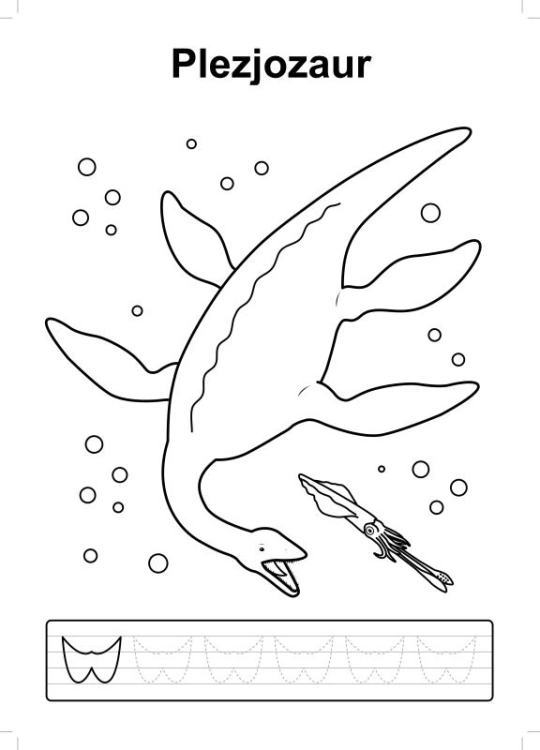 Ilustracja dinozaura w kolorowance Dinozaury