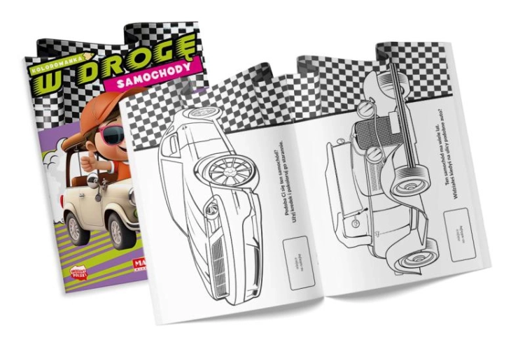 Strony z pojazdami w kolorowance SAMOCHODY