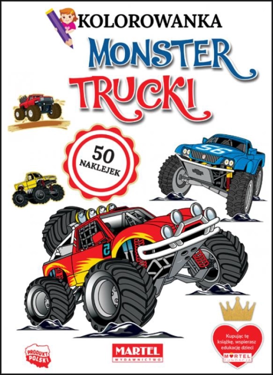 Zestaw naklejek do kolorowanki MONSTER TRUCKI
