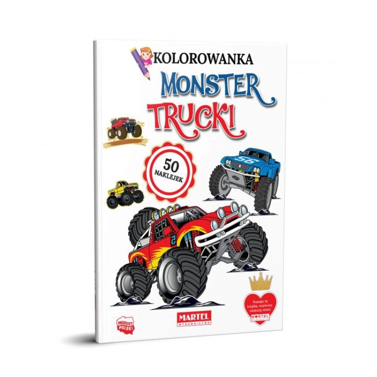 Okładka kolorowanki MONSTER TRUCKI Wydawnictwo MARTEL