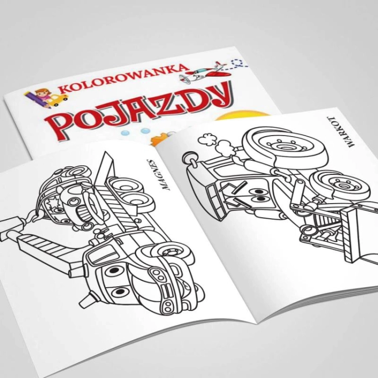 Strona z ciężarówką w kolorowance Pojazdy