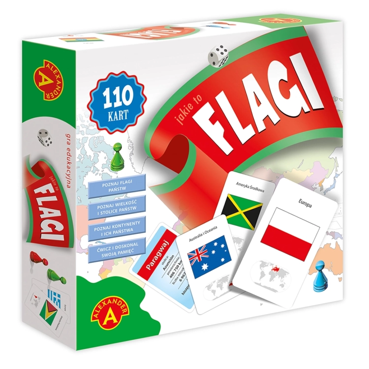 Opakowanie gry „Jakie to flagi” od Alexander - widok frontowy