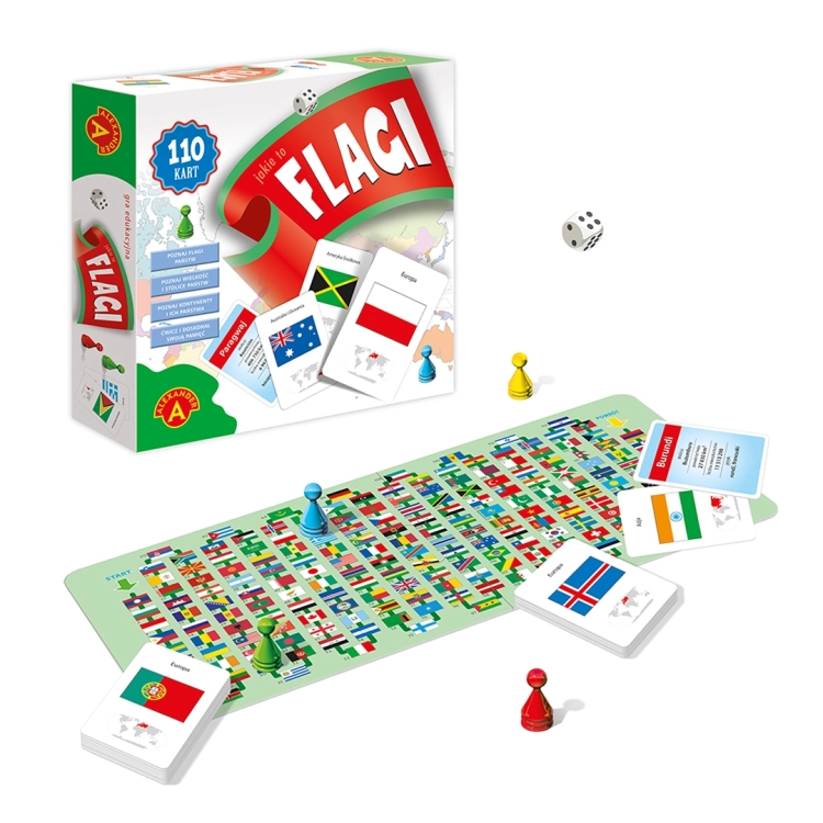 Karty z flagami w grze „Jakie to flagi” - szczegółowy widok