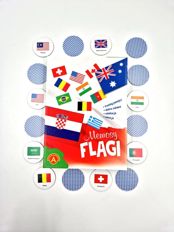 Karty z flagami z gry „Memosy Flagi” od Alexander