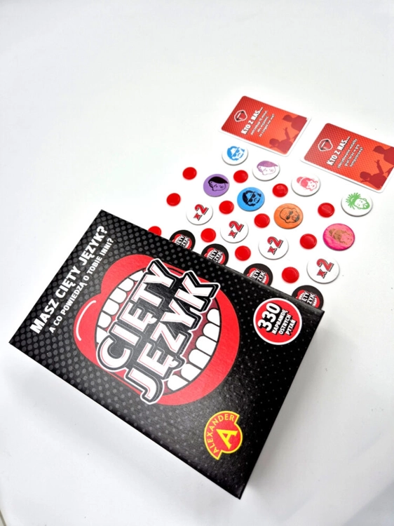 Zawartość opakowania gry „Cięty język”