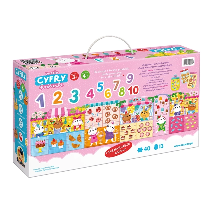 Puzzle cyfry króliczki CzuCzu opakowanie - zdjęcie tyłu