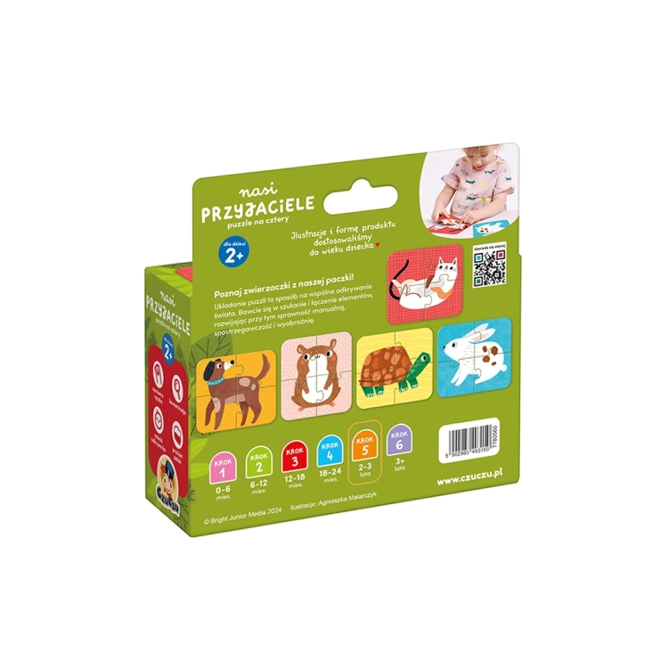 Puzzle na cztery nasi przyjaciele CzuCzu opakowanie tył