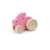Drewniany mały królik skaczący na kółkach różowy
