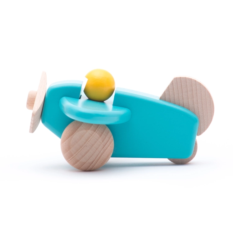 Drewniany samolocik jasny niebieski