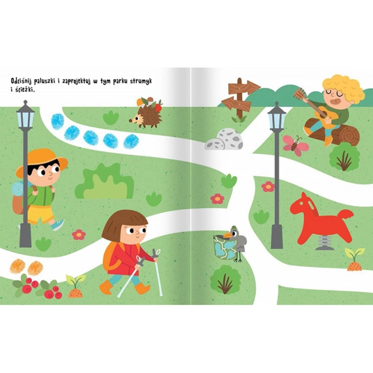 Ilustracja miasta w książce "Paluszkowe malowanki W MIEŚCIE Aksjomat 4+"