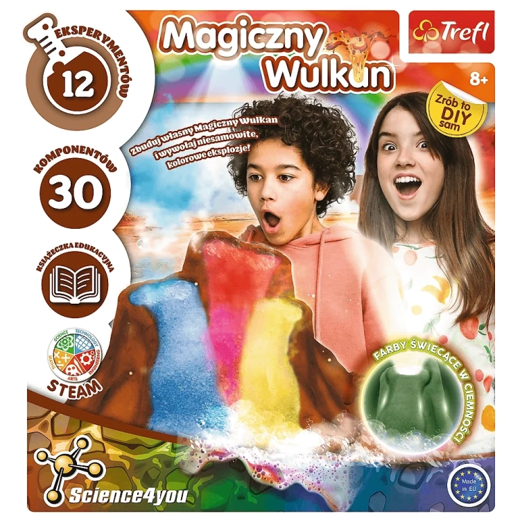Okładka opakowania zestawu naukowego Magiczny Wulkan Trefl Science